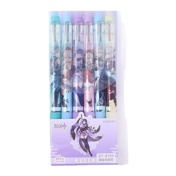 Wholesale Cartoon erasable pen blue easy to erase thermal gel pen student cute push erasable pen