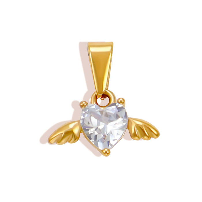 Wholesale 6pcs/set DIY diamond love four-leaf clover butterfly key geometric accessories stainless steel plated 24K gold pendant