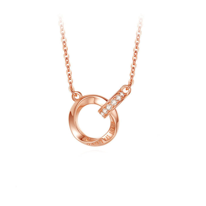 Wholesale Women's Copper Mobius Double-Ring choker Necklace