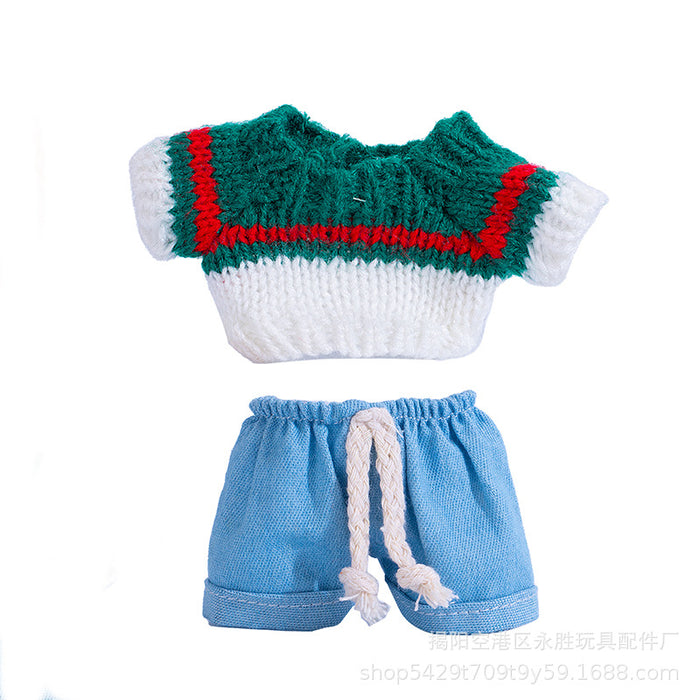 Wholesale Doll clothes Pendant Clothes Knitted Sweater with Jeans Replacement Shoe Keychain Vinyl Doll