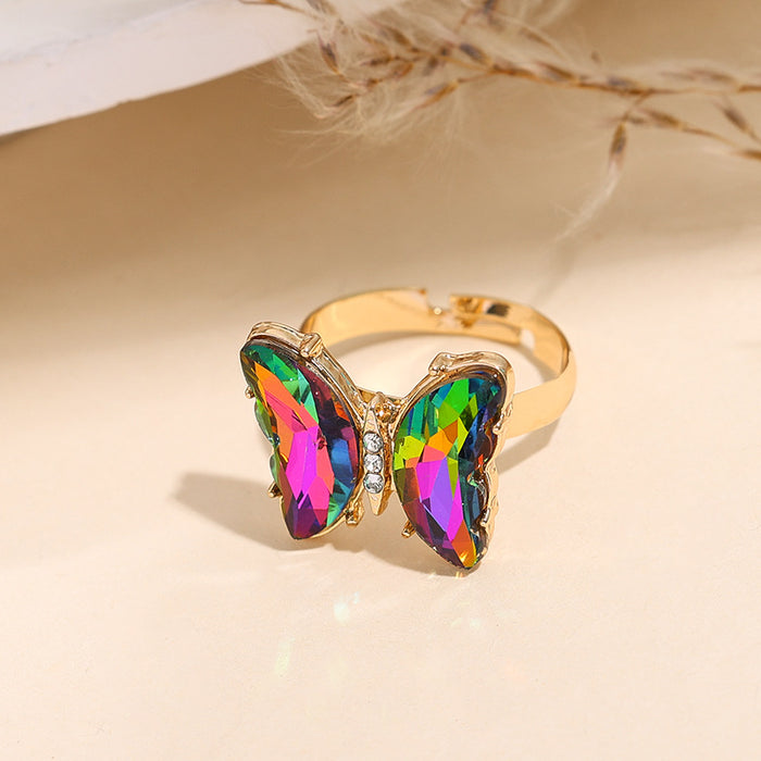 Wholesale Trendy Butterfly Jewelry Set Earrings Necklace Ring Alloy Fashion Accessory