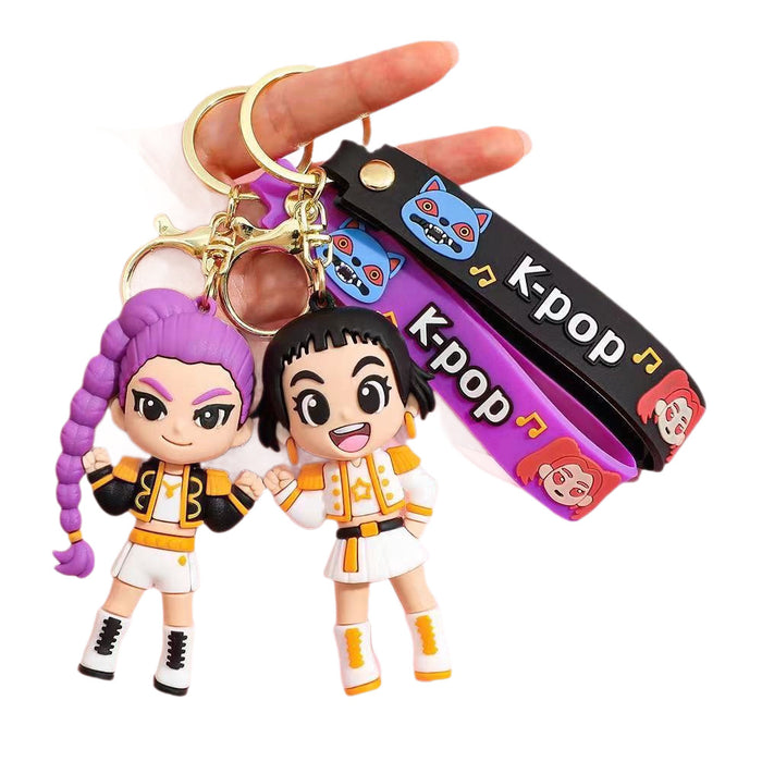 Wholesale Flexible Rubber Anime Witch Girl Keychain Cute Bag Pendant Fashion Accessory Gift