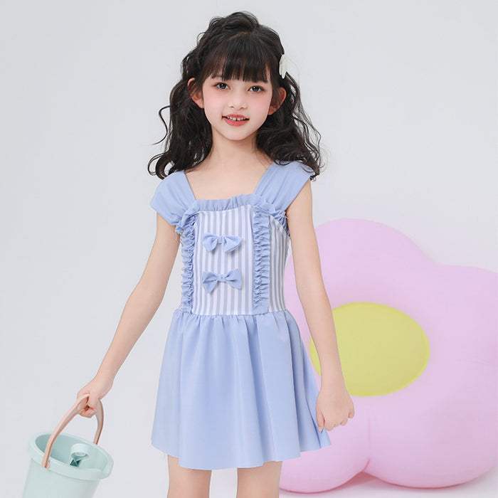 Wholesale Children's swimsuit polyester striped hot spring swimsuit professional wholesale