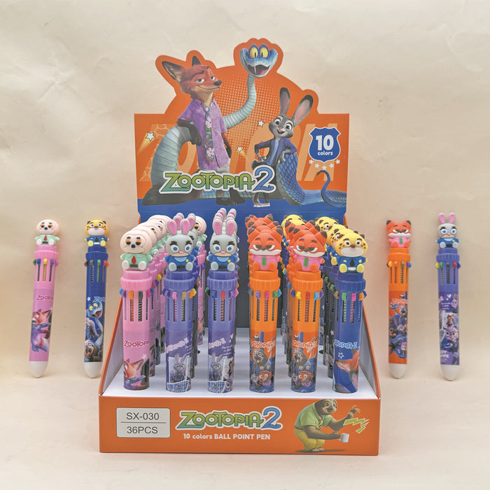 Wholesale Cute Cartoon 10-Color Ballpoint Pen for Students