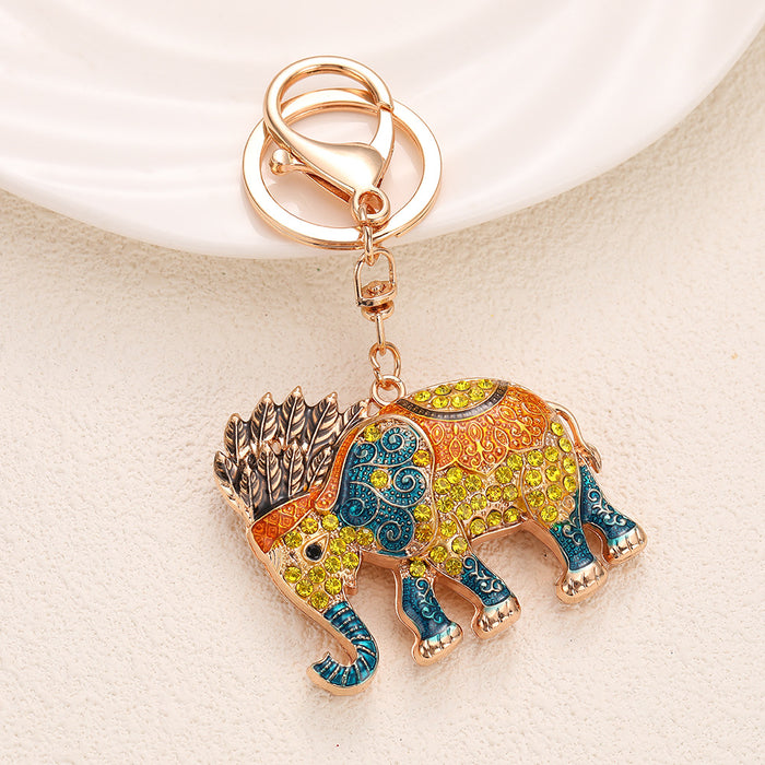 Wholesale Elephant Rhinestone Keychain Decorative Fashion Accessory