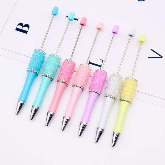 Wholesale Crystal Broken Stone Plastic Bead Pen JDC-PN-ChenYu002