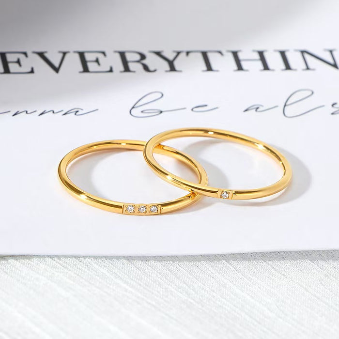Wholesale Niche diamond wedding rings,  minimalist and understated style   titanium steel index and pinky finger rings