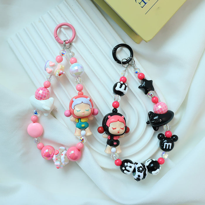 Wholesale Beaded Mobile Phone Chain Bag Pendant Girl Heart Cute Blind Bag Student Backpack Pendant