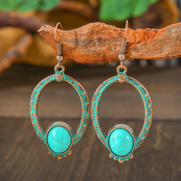 Wholesale Zinc Alloy Vintage Ethnic Bohemian Geometric Drop Earrings Women Fashion MOQ≥2