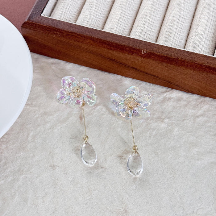 Wholesale Flower droplet tassel earrings elegant and high-end ear accessories