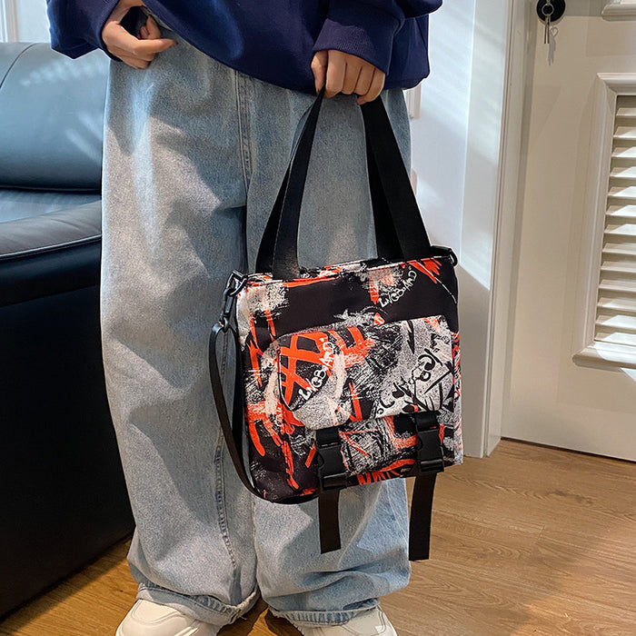 Wholesale Fashionable and casual versatile printed Oxford cloth bag, large capacity lightweight shoulder bag, trendy and versatile bag, new style