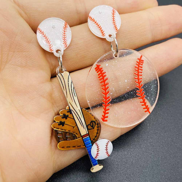 Wholesale Baseball Earrings Basketball Football Rugby Jersey Acrylic Earrings Jewelry Sports Events