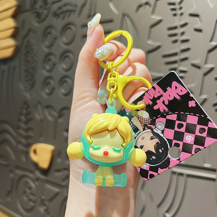 Wholesale Original Girl Keychain Electroplating UV Cartoon Doll Couple Keychain Bag Pendant Small Gift