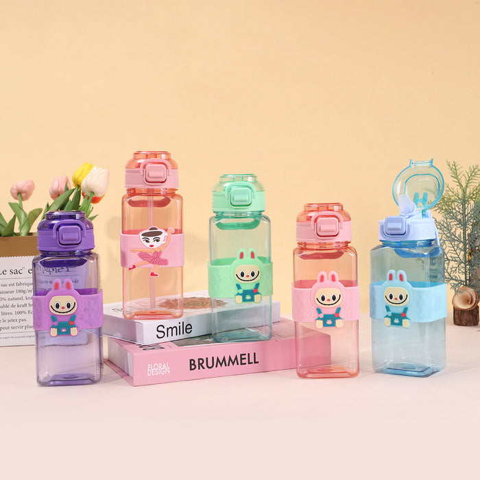 Wholesale Large Capacity Silicone Square Cup Cartoon Tumblers