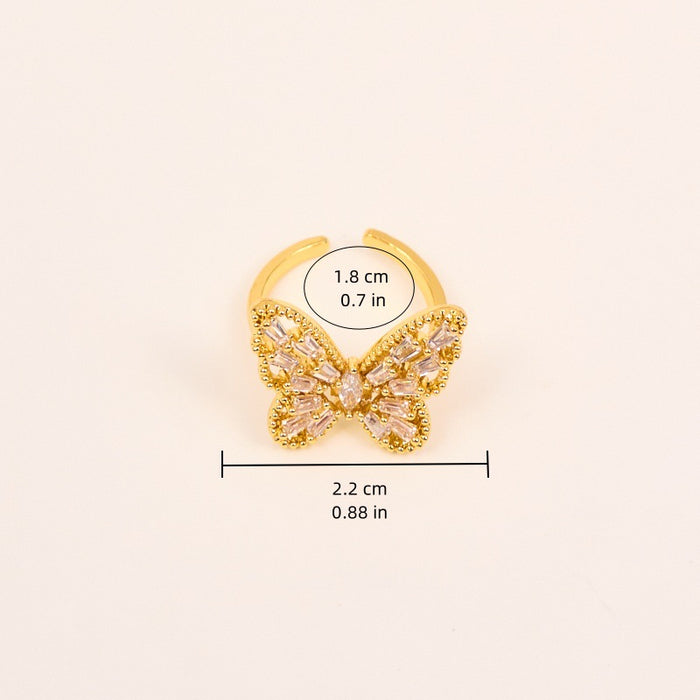 Wholesale Zircon Open Butterfly Ring