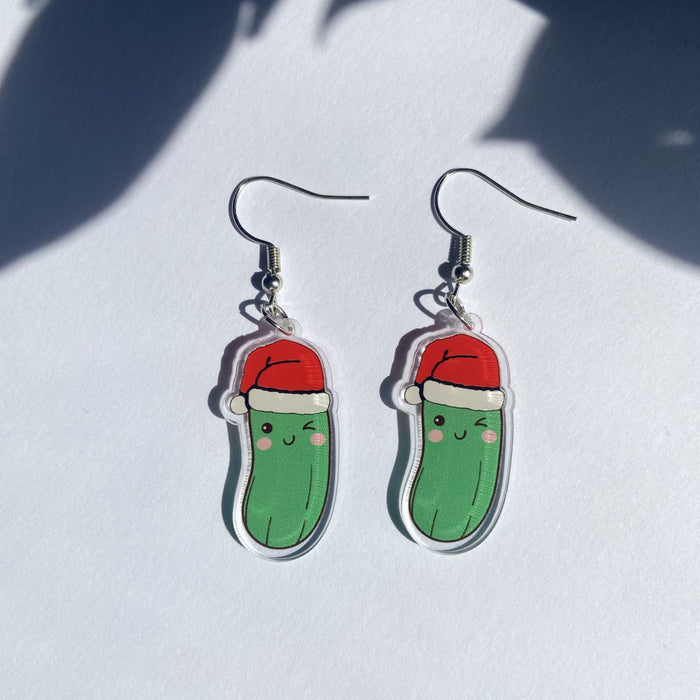 Wholesale Christmas acrylic earrings cute funny vegetable double-sided cucumber fun cartoon creative earrings