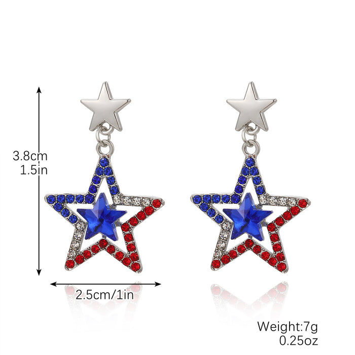 Wholesale Earrings Heart shaped National Flag Earrings National Day Earrings