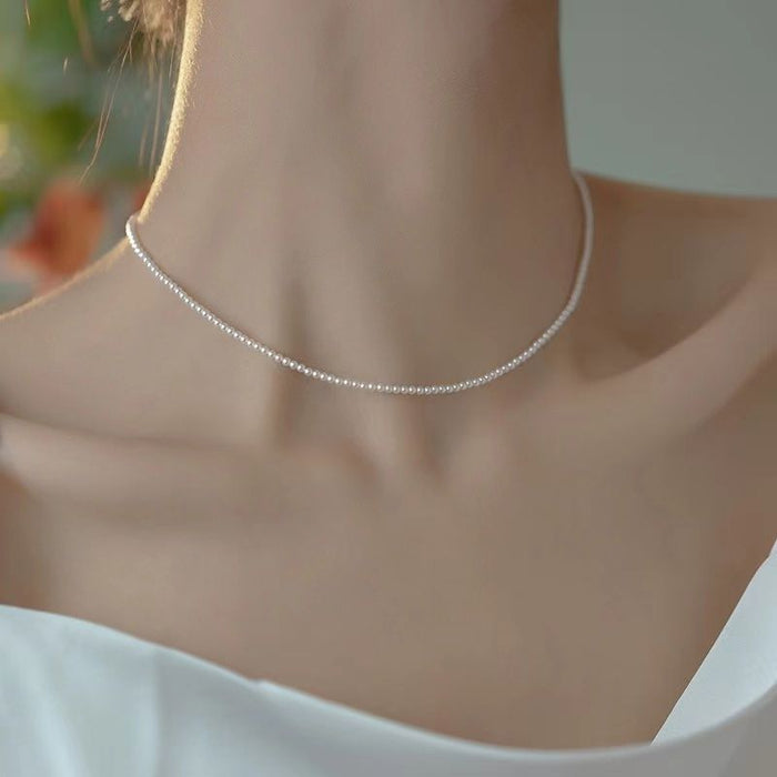 Wholesale Thin pearl necklace millet clavicle chain