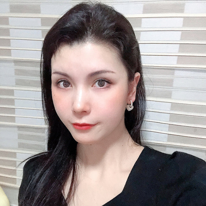 Wholesale Fashionable and exquisite pearl heart ear buckle with a high-end feel, a two wearing temperament geometric earring