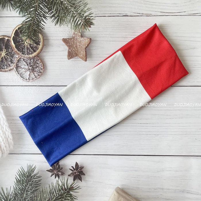Wholesale World Cup Flag Print Headband Party Fan Cheering Hair Accessory Trendy Gift