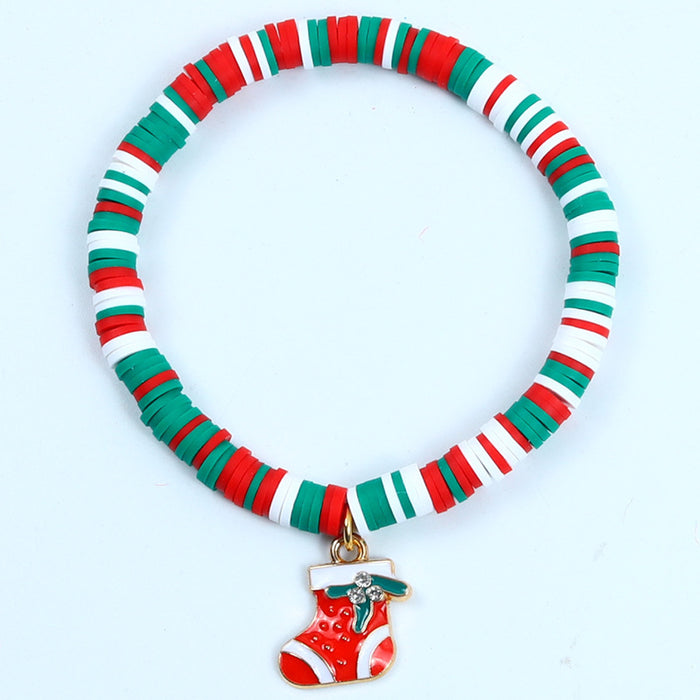 Wholesale Christmas Soft y Bracelet Beaded suit Santa Bell Gift Bracelet
