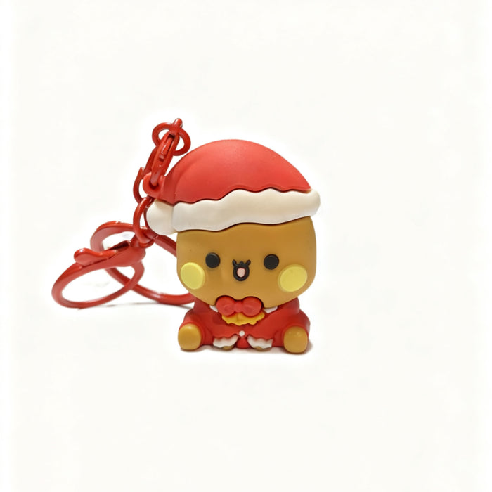 Wholesale PVC Christmas Bag Charm Keychain Cute Couple Pendant Holiday Gift MOQ≥10