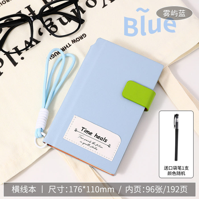 Wholesale Cartoon Lanyard Notebook A6 Portable Pocket Journal with Imitation Leather Cover DIY Accessory