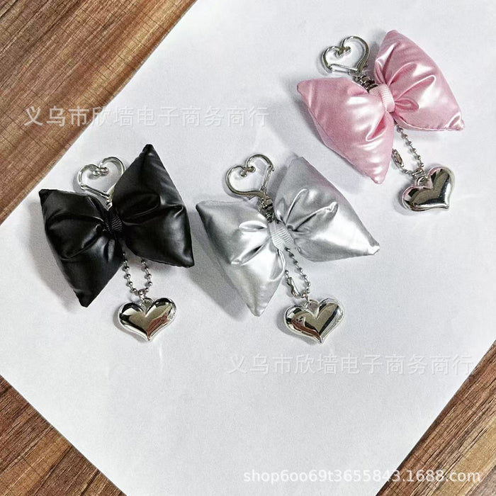 Wholesale Cotton bow heart keychain