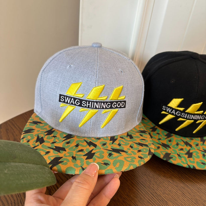 Wholesale Baseball cap embroidered lightning duckbill cap sunshade and sun protection cap flat edge duckbill cap