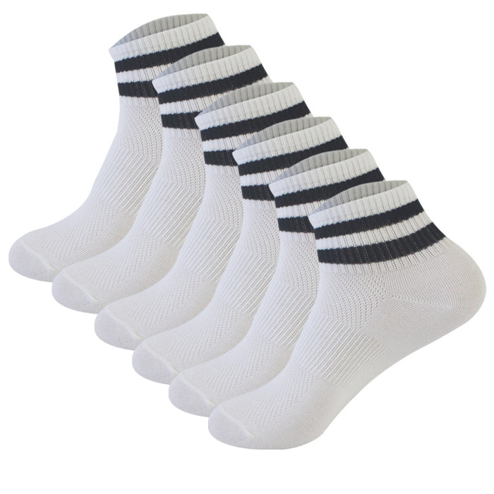Wholesale Sports socks, thin mesh boat socks, striped short tube socks, breathable cotton socks