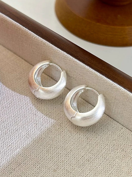 Wholesale Frosted Brushed Earrings Elegant Versatile Simple Popular Earrings New Style