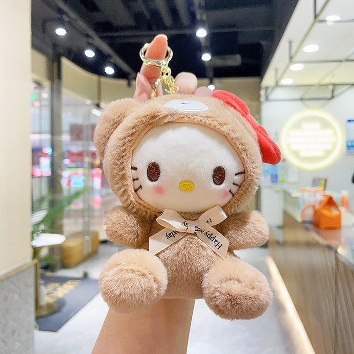 Wholesale Cute cross-dressing bear plush pendant doll doll cartoon keychain plush toy