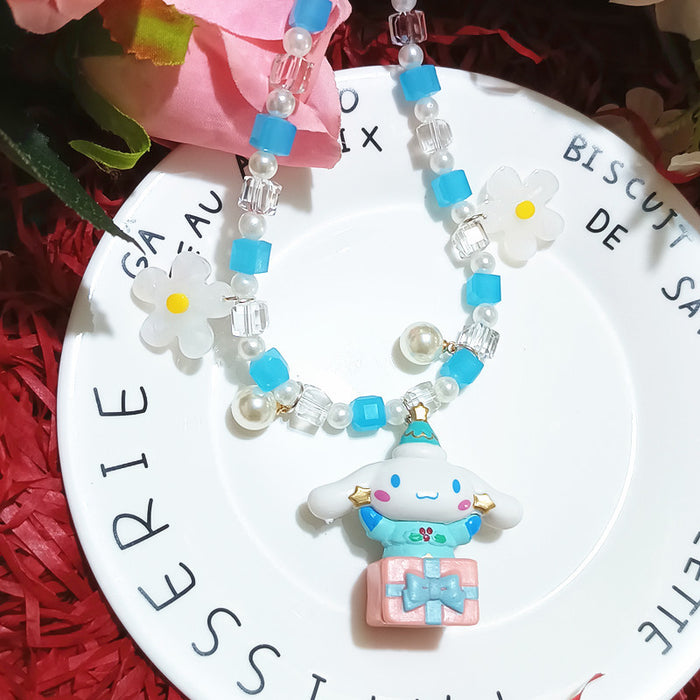Wholesale Hand-made Crystal Beaded Cartoon Little Rabbit Gift Neck Chain Clavicle Chain Short Necklace Neck Chain for Women