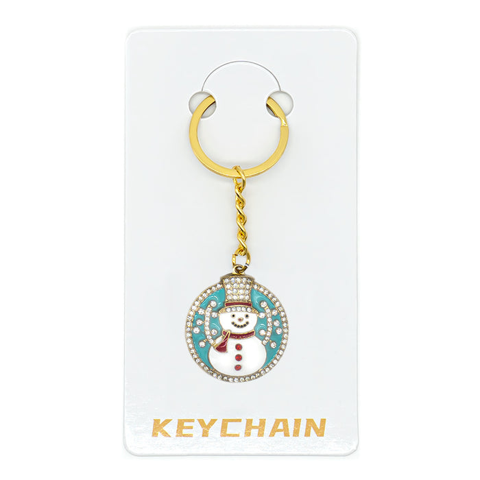 Wholesale Cartoon Christmas Metal Keychain Bag Charm Cute Holiday Gift Accessory