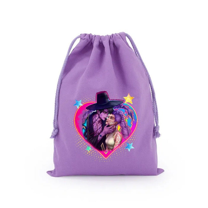 Wholesale Cartoon Canvas Drawstring Travel Storage Bag Handbags