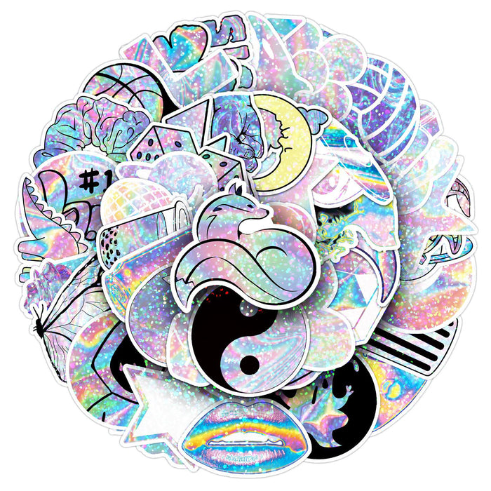 Wholesale 50pcs holographic flash point laser stickers