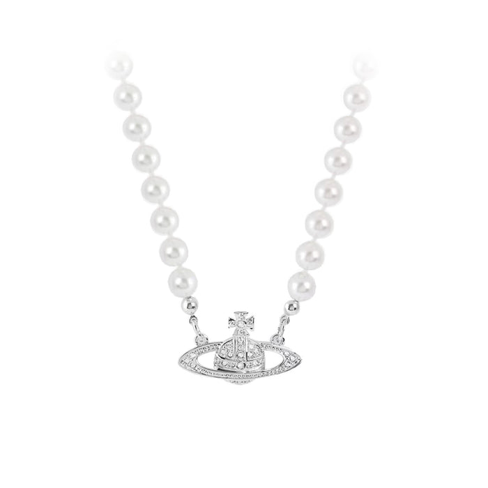 Wholesale Pearl necklace, high-end sweater chain, light luxury, fashionable design, collarbone chain