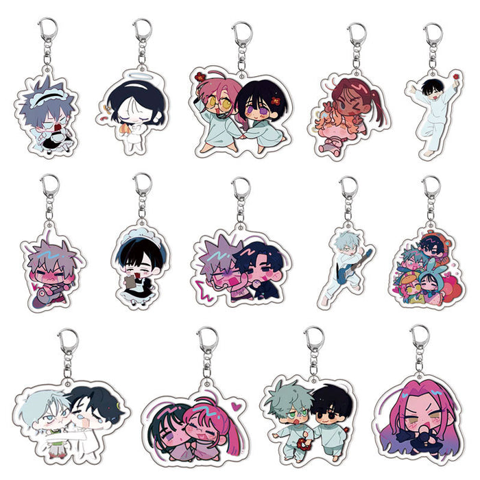 Wholesale Double-sided Acrylic Keychain with Layered Design  Anime-themed Creative Pendant