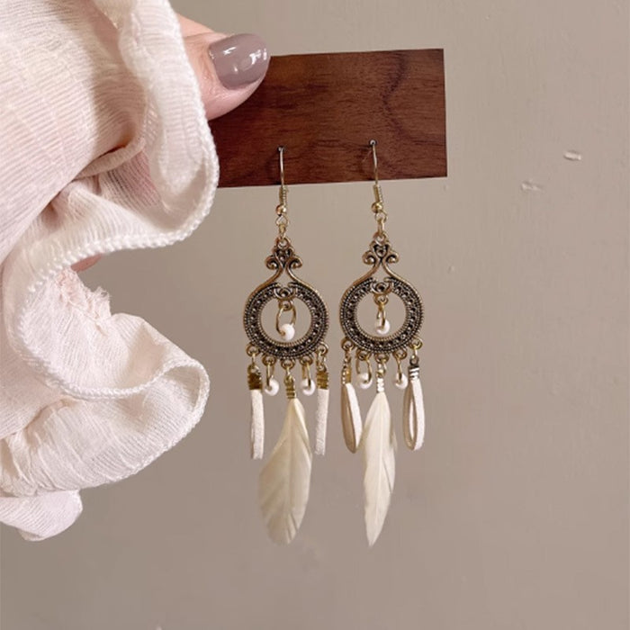 Wholesale Feather earrings, vintage earrings, travel photography earrings