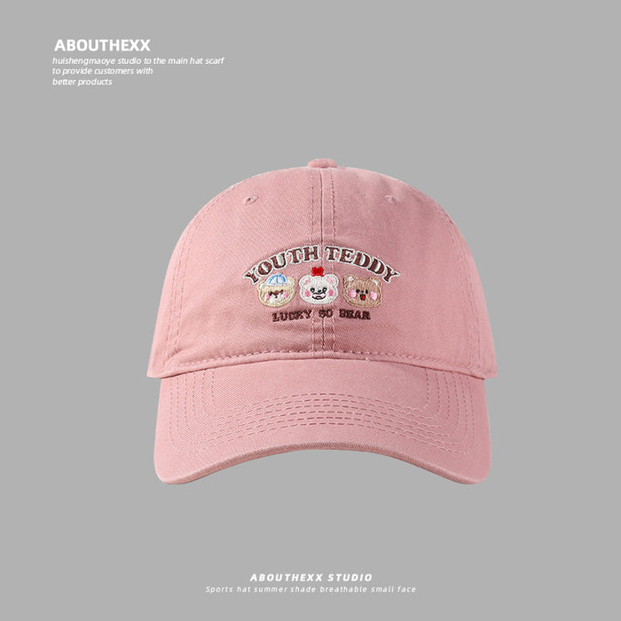 Wholesale Embroidered baseball cap, sweet and versatile, new wide brimmed duckbill cap for couples