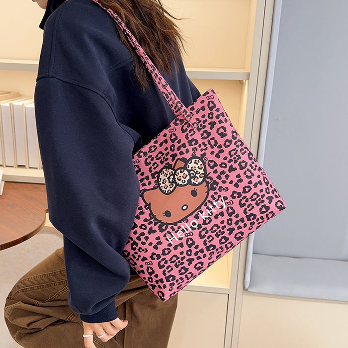 Wholesale Stylish Leopard-Print Canvas Shoulder Bag