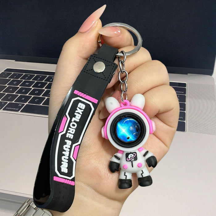 Wholesale Cartoon Star Rabbit Astronaut Keychain Couple Gift Bag Hanging Jewelry Creative Car Key Chain Pendant