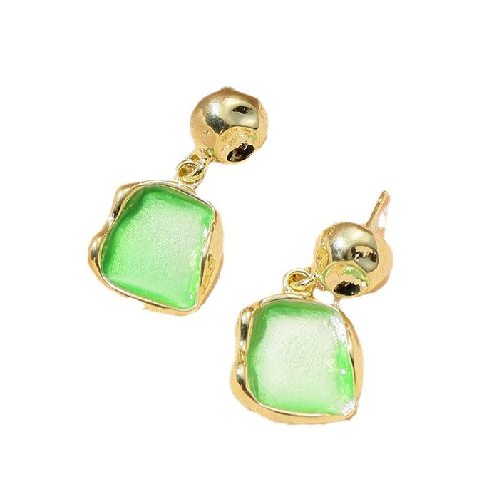 Wholesale s925 silver needle turquoise square fresh pendant