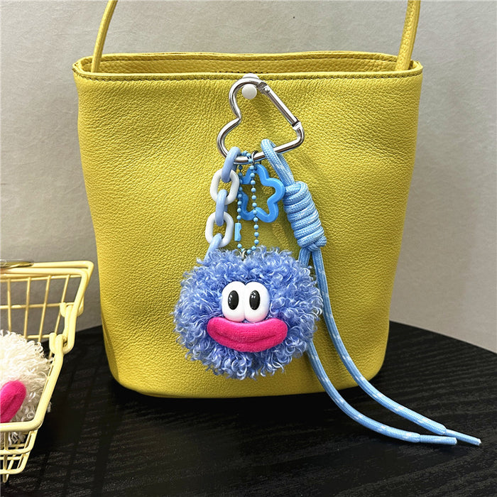 Wholesale Cute cartoon plush toy pendant, keychain, backpack, woven rope