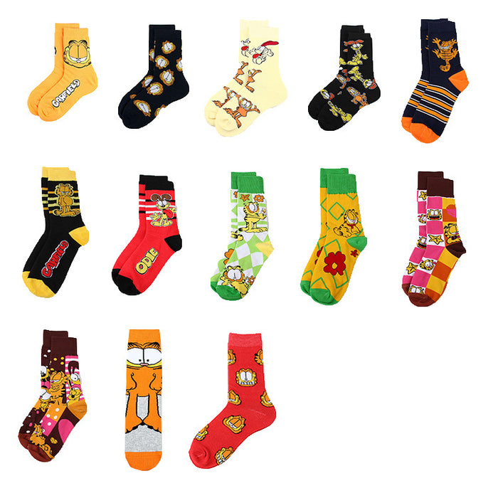 Wholesale Leisure Sports Jacquard Four Seasons Youth Women Cotton Couple Middle Socks Men Trendy Socks Long Socks