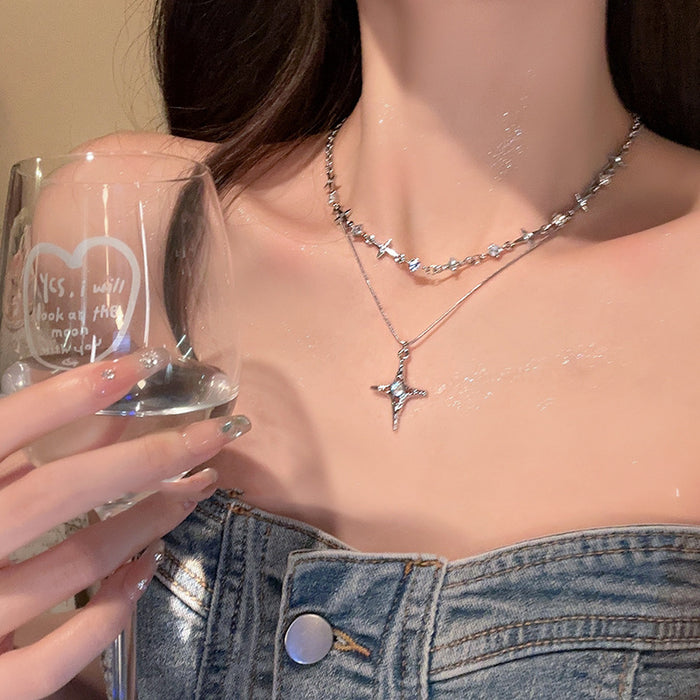 Wholesale Titanium steel necklace, high-end sweater chain, light luxury design accessory