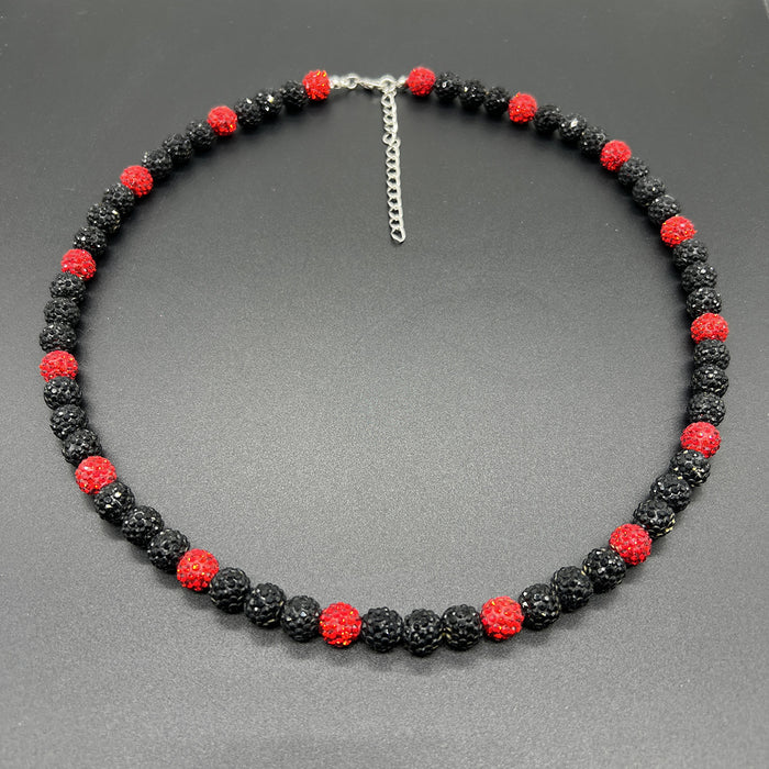 Wholesale Baseball necklace hip hop colorful diamond ball jewelry necklace