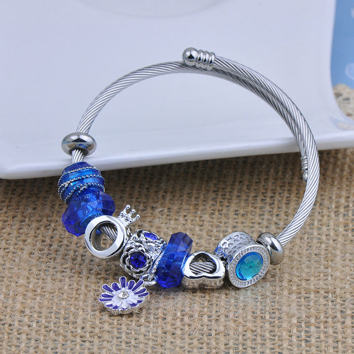 Wholesale New stainless steel bracelet, fashionable DIY bead bracelet, minimalist design