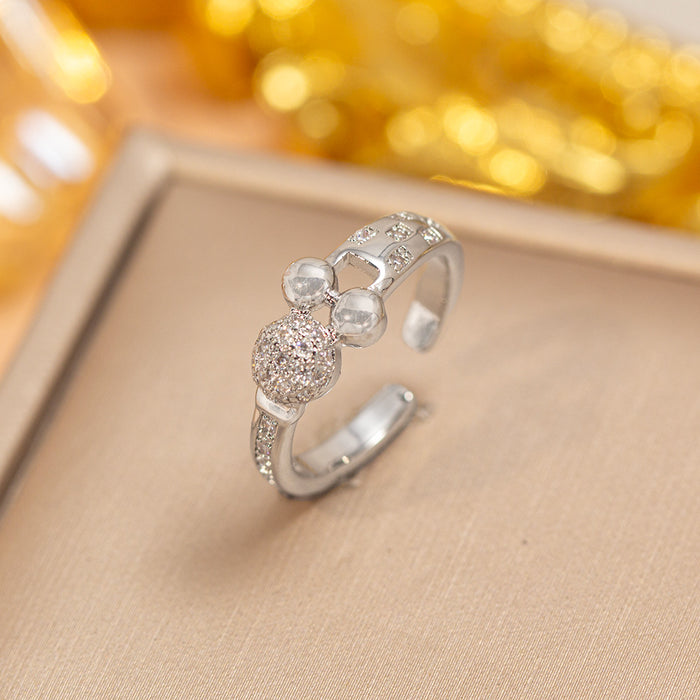 Wholesale Vintage Gold Plated Geometric Hollow Out Ring Adjustable Jewelry Accessory MOQ≥2