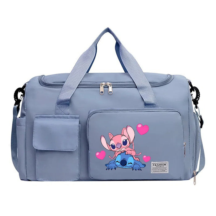 Wholesale Cartoon Printed Fitness Bag with Shoe Storage Large Capacity Duffel Bag Sports Portable Shoulder Bag Travel Bag